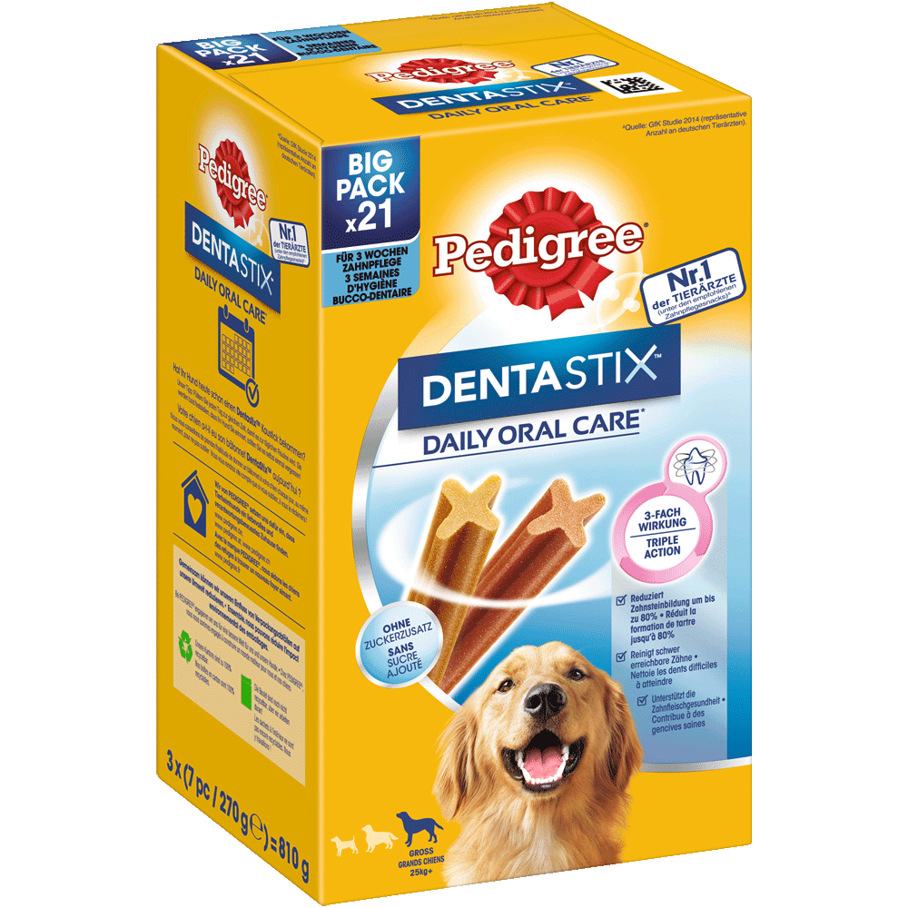 PEDIGREE® DENTASTIX™ Daily Oral Care grosse Hunde, 4, 21 & 42 Stück