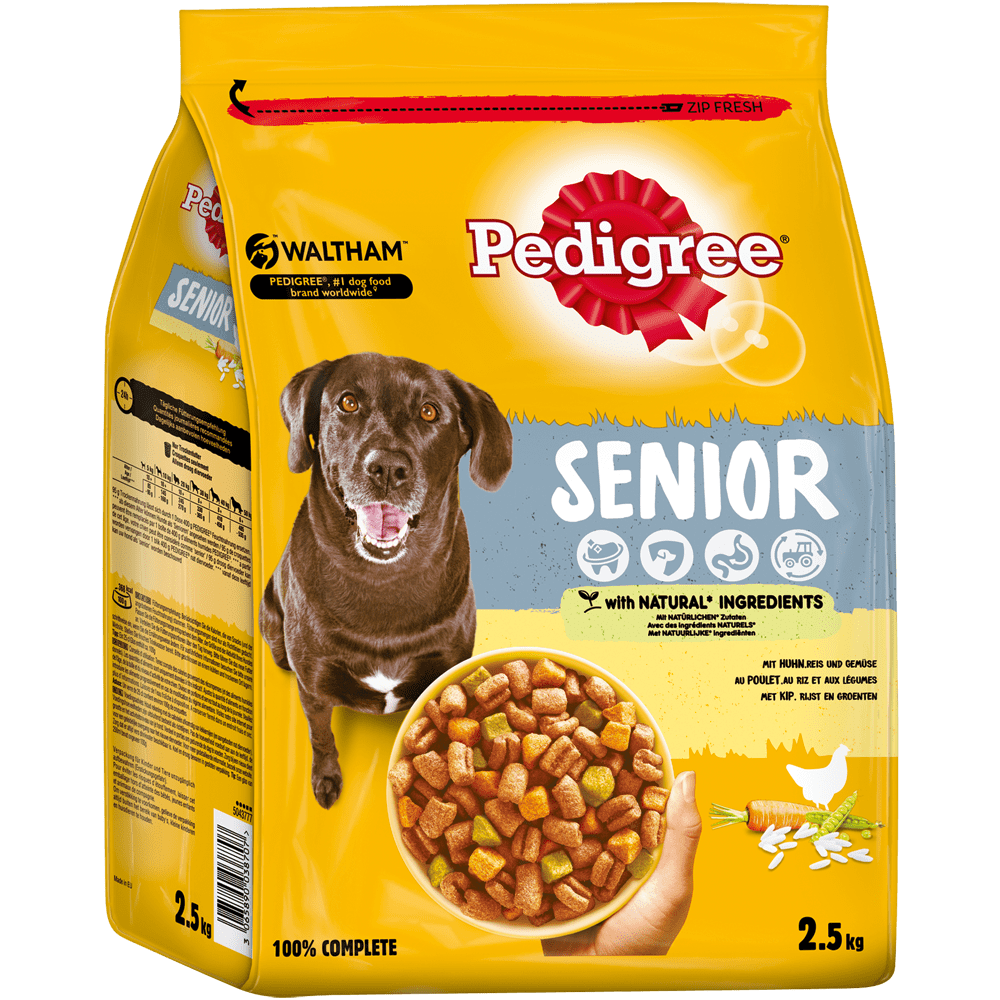 PEDIGREE® Senior mit Huhn, Reis und Gemüse, 2,5kg & 13kg