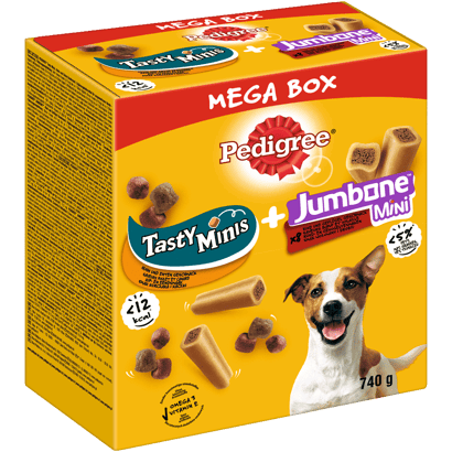 Mega Box Snacks mit Tasty Minis & JUMBONE™ Riesenknochen Mini, 740g